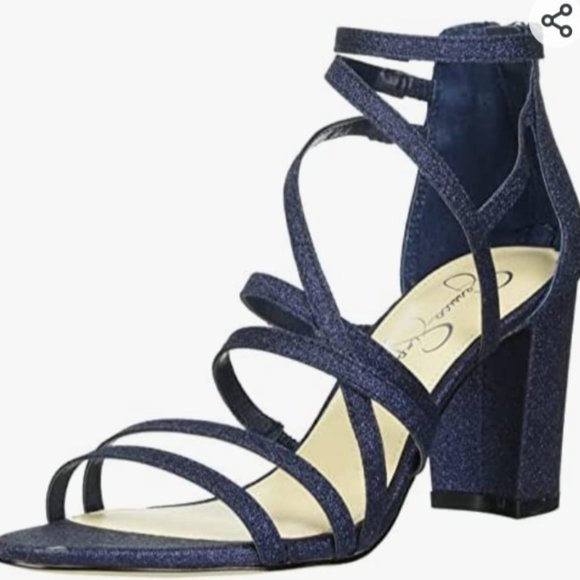 Jessica Simpson Shoes - Jessica Simpson Stassey Navy Blue Heel Sandal Pump